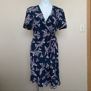 Banana Republic blue wrap dress sz12